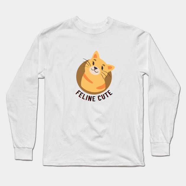 Feline Cute Artwork Long Sleeve T-Shirt by kriitiika